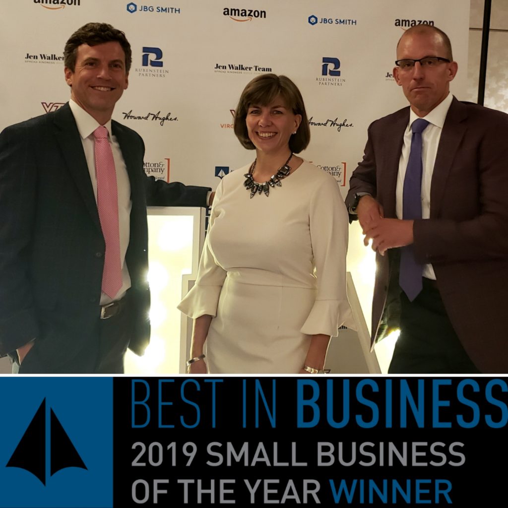 Employees of Tartan Properties Commercial employees receive award for Best Small Business in Alexandria 2019